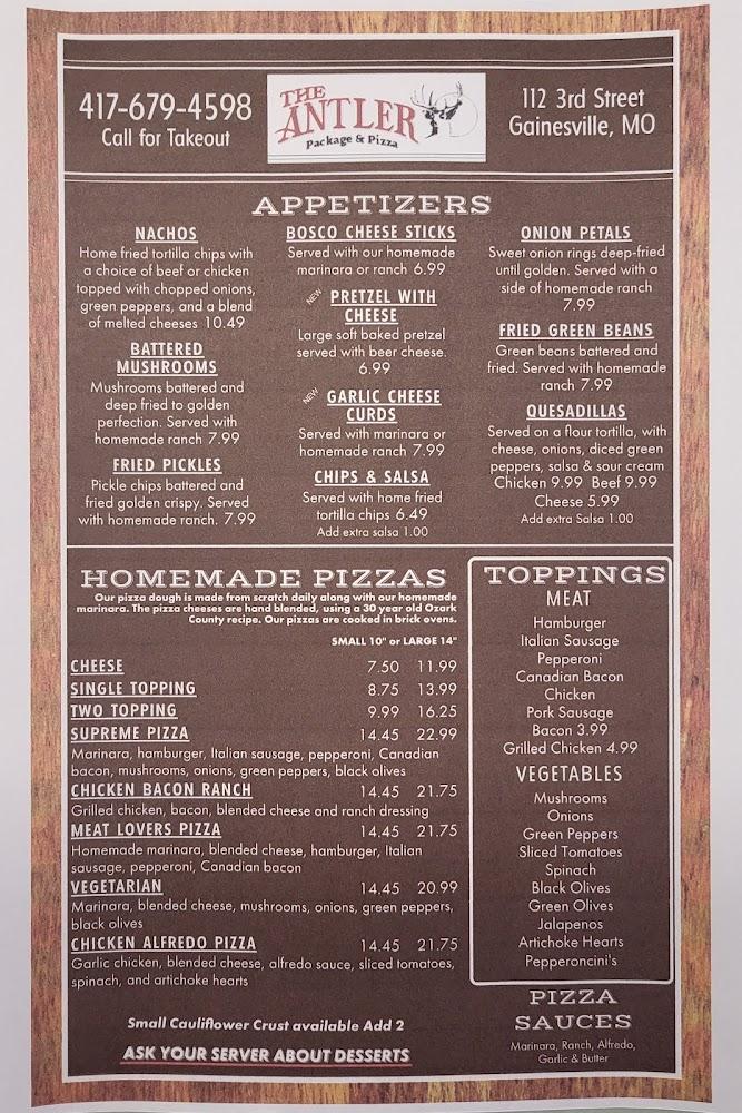 Antler Package & Pizza Restaurant / Burgers / Sandwiches + (Online ordering coming soon) Best food. Menu image 1
